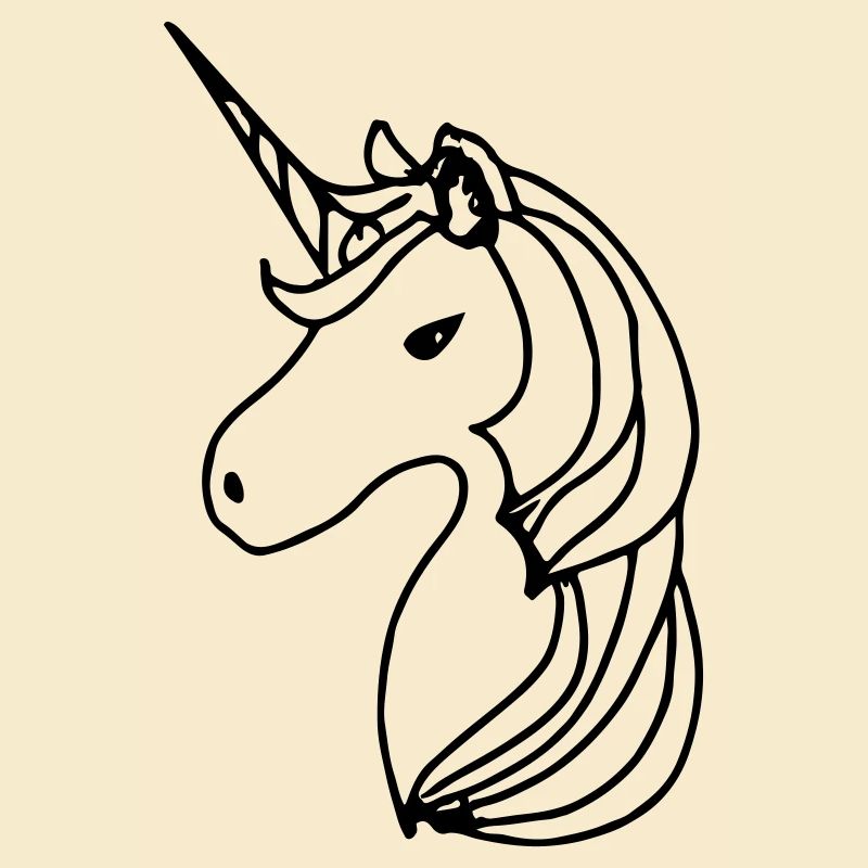 Unicorn Illustration Line Art Gift Idea