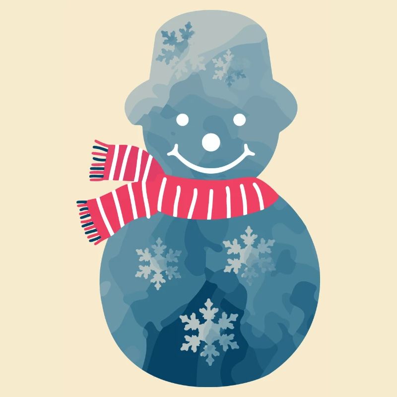 Schneemann mit rosa Schal.