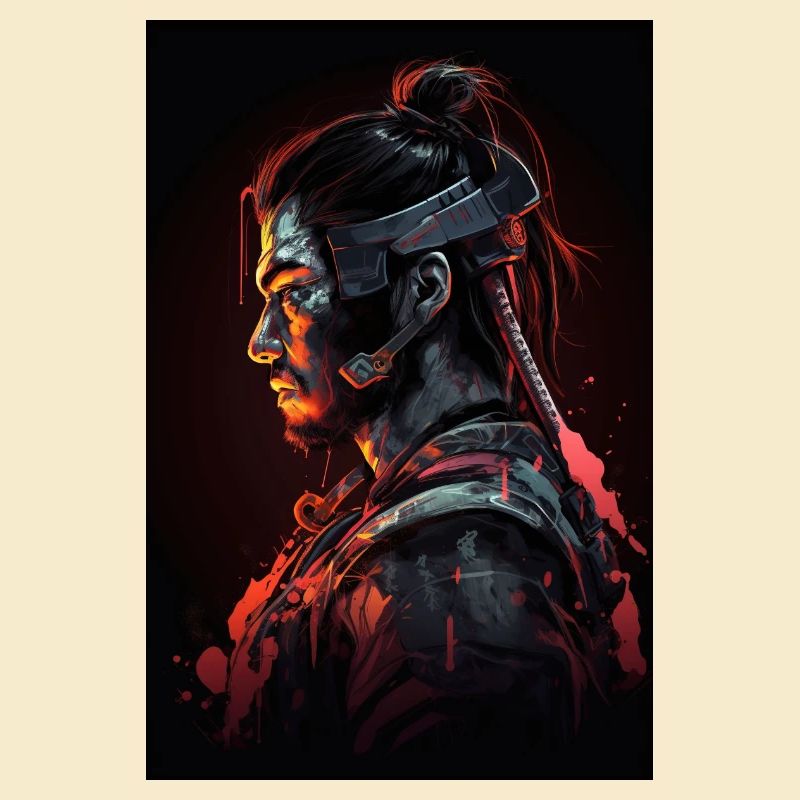 Neon Cyber Samurai Warrior #8