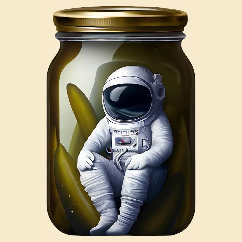 Astronaut im Gurkenglas