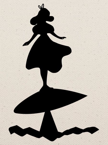 Alice-Silhouette im Wunderland