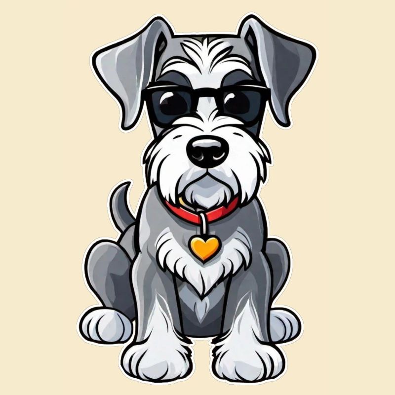 Cool Schnauzer Chien avec lunettes de soleil
