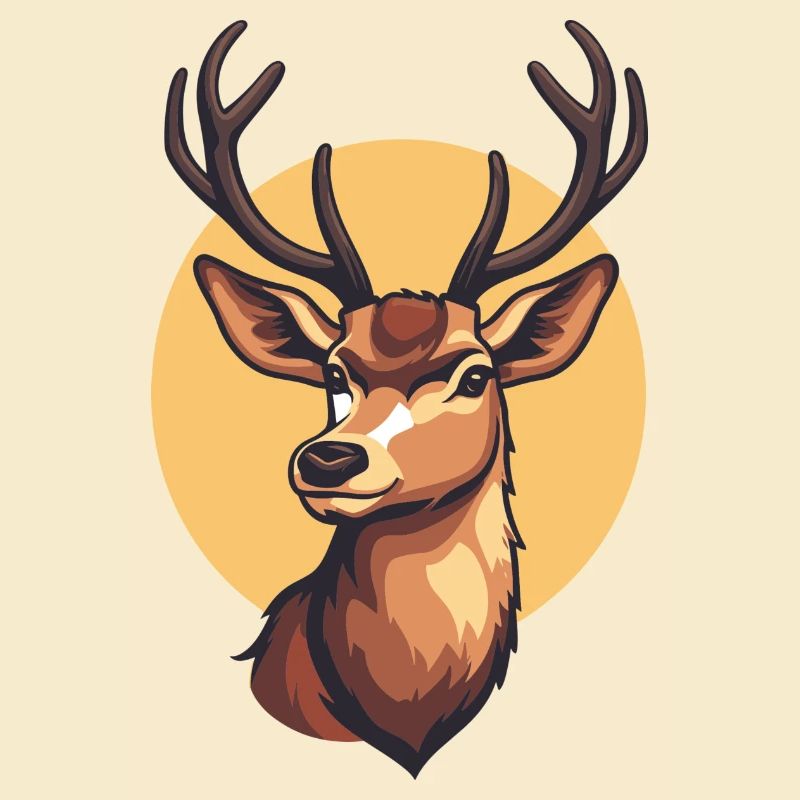 Conception d’illustration de cerf réaliste mignon