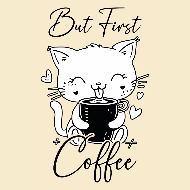 Café De Chat Mais Premier Café Matin Grouch Drôle
