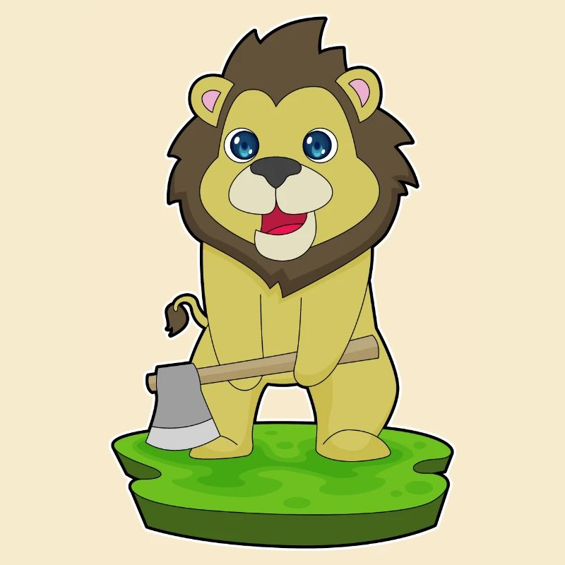 Hache de bûcheron lion