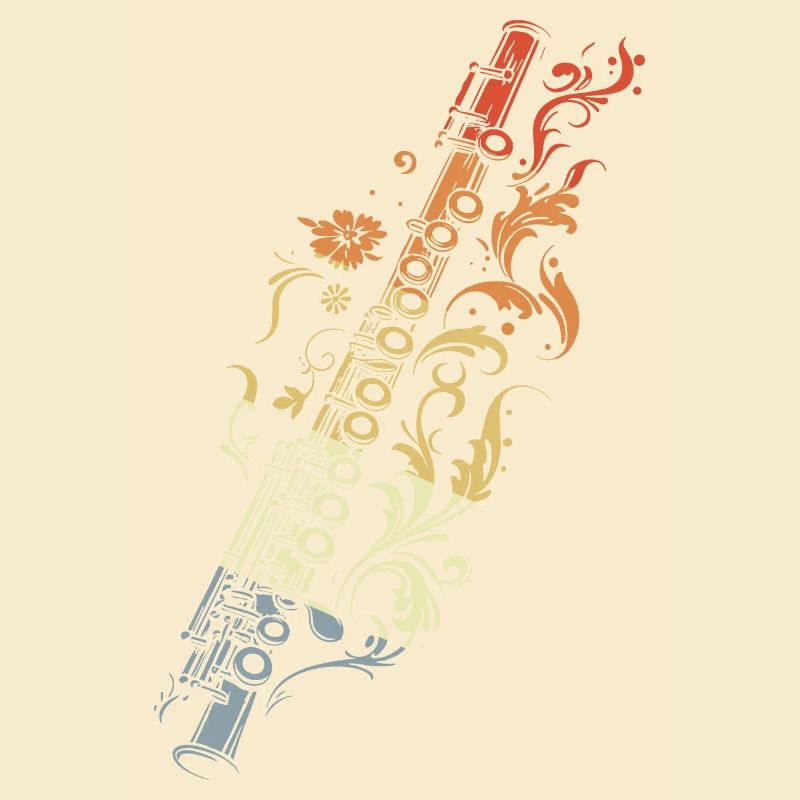 Flûte Graphique Style Rétro