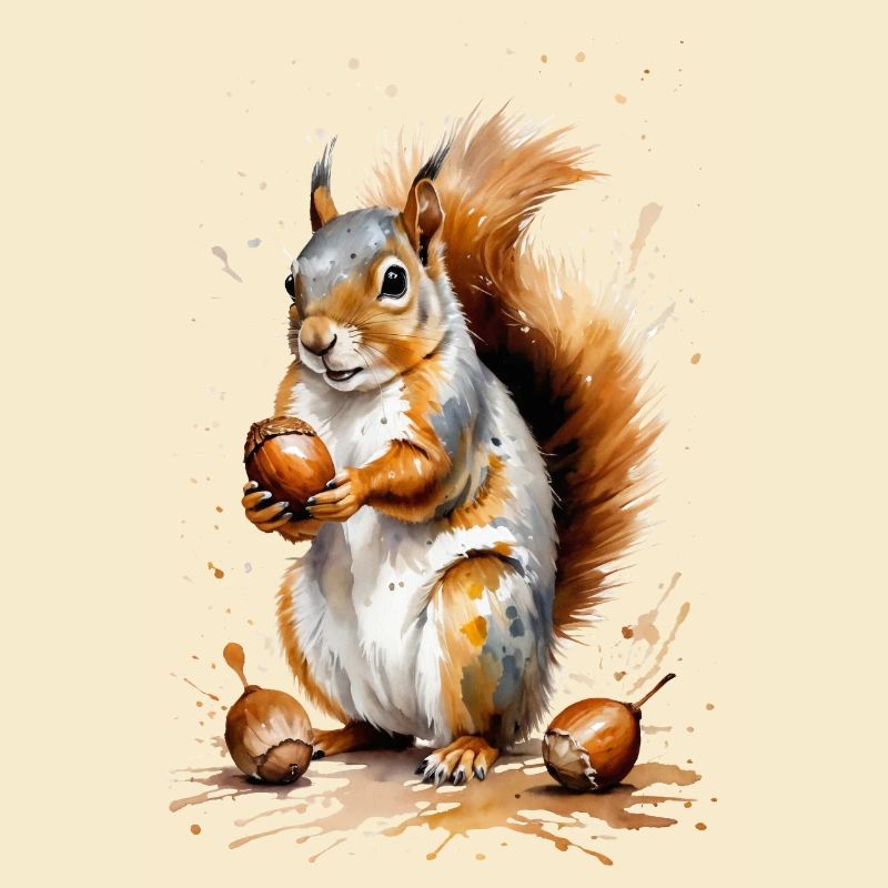 Eichhörnchen mit Eichel - Autumn Delight