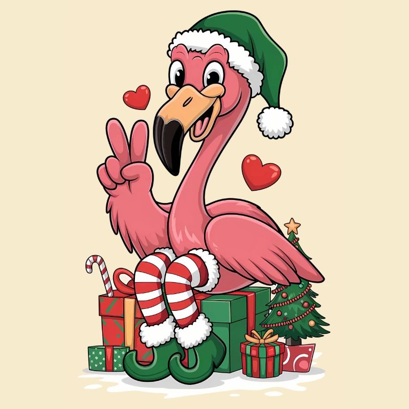 Flamingo Elfe Weihnachten