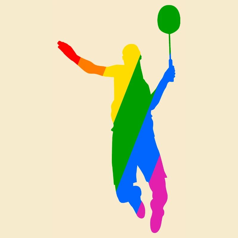 Conception de tennis de badminton arc-en-ciel