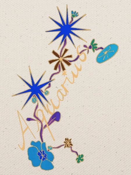 Aquarius – Magische Sternzeichen und Blumen