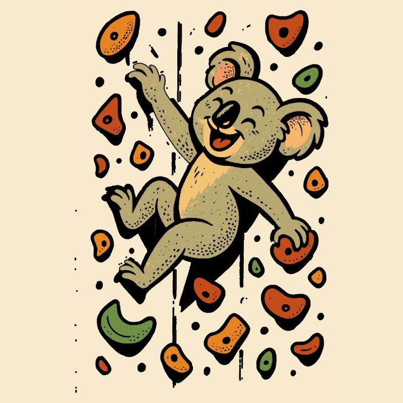 Bouldering Koala Bear Climbing Retro Gift