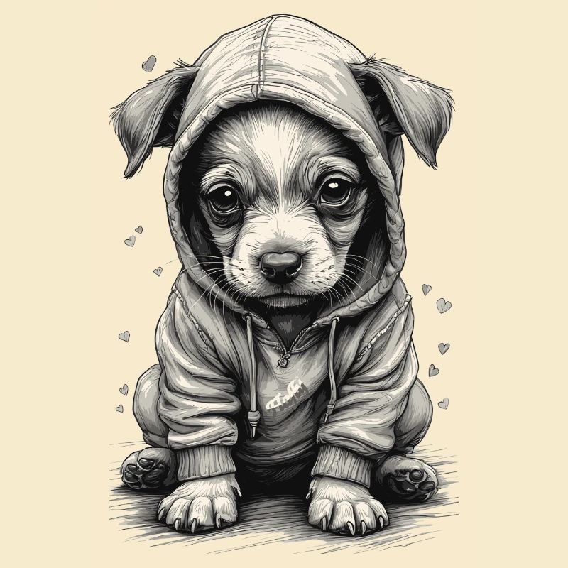 🐶 Welpe mit Sweatshirt