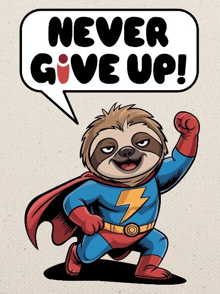 Never give up faultier