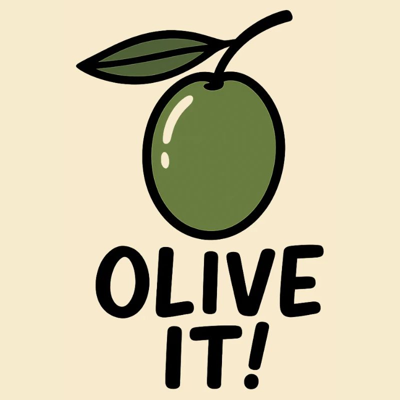 Illustration d’olive avec slogan
