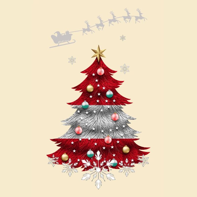 Christmas tree with Austria flag