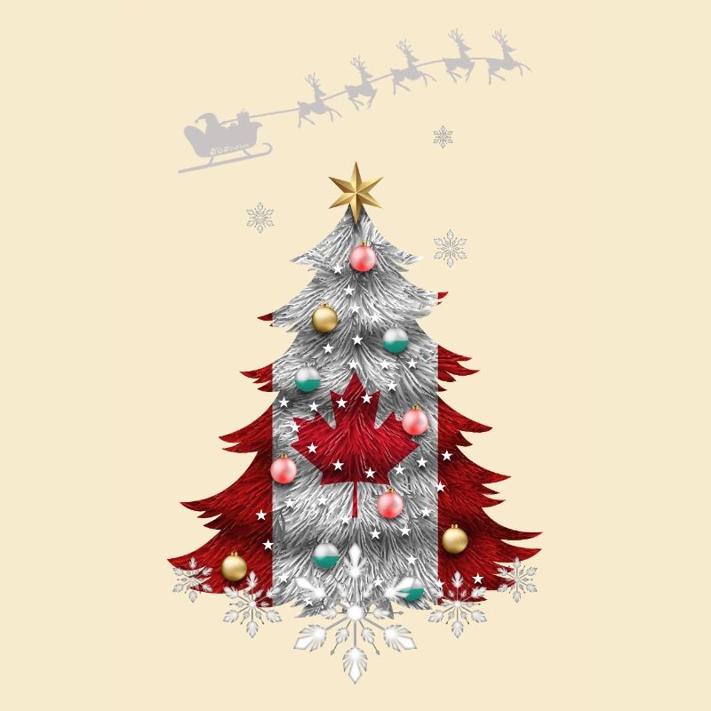Arbre de Noël avec drapeau du Canada