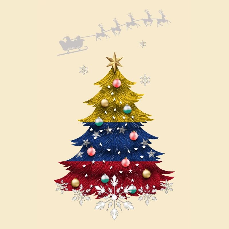 Arbre de Noël avec drapeau du Venezuela