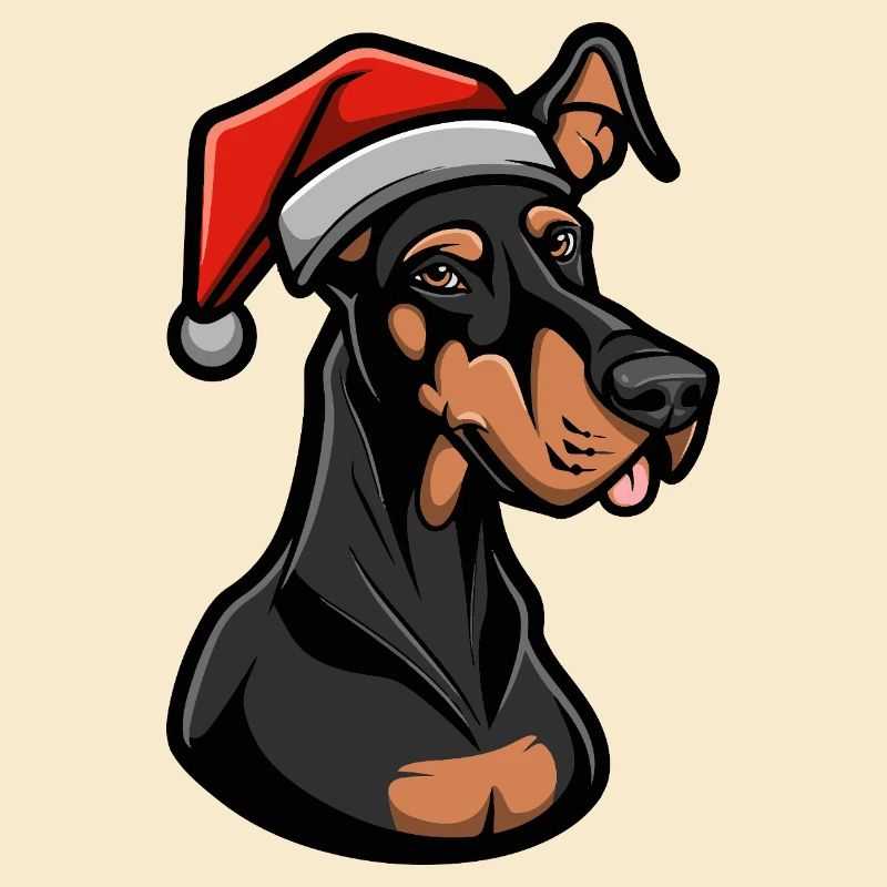 Dobermann Hund Weihnachten