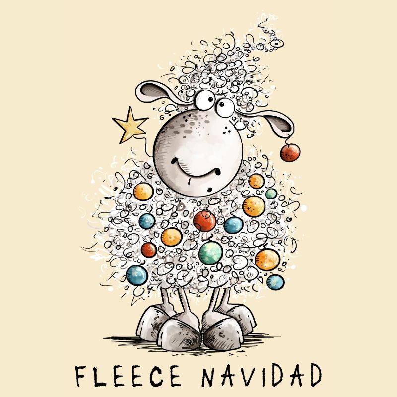 Fleece Navidad Christmas Sheep Cartoon Sheep