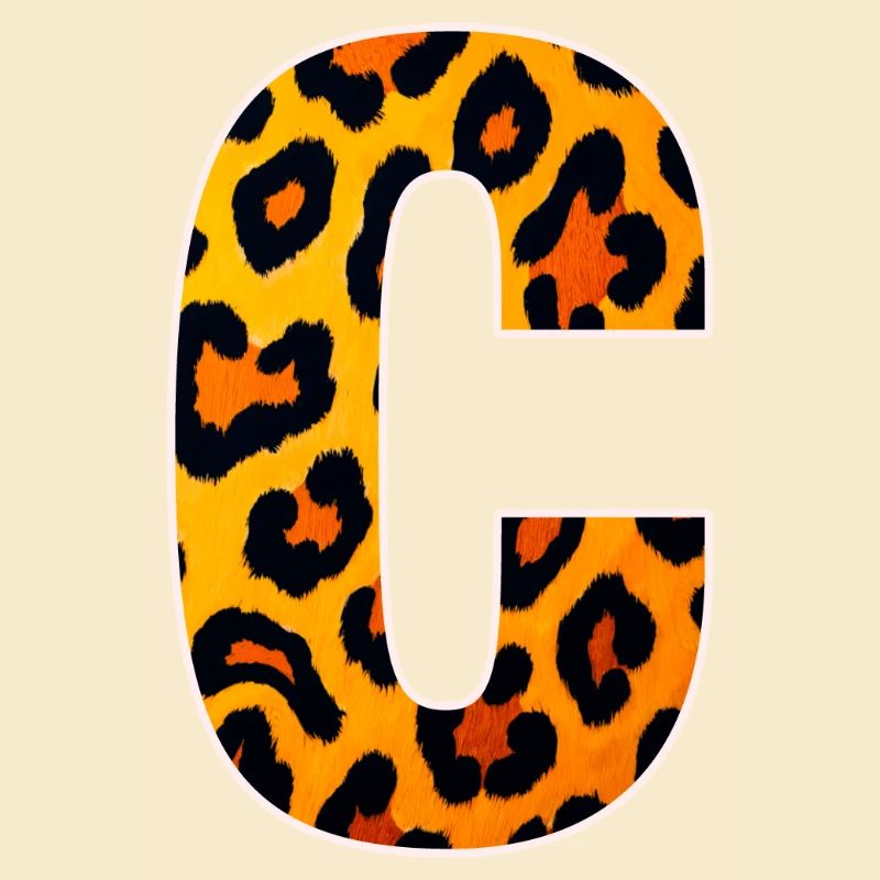 Leopard_Buchstabenmuster_ _C