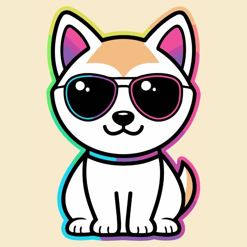 Katzen-Neon-Regenbogenbrille