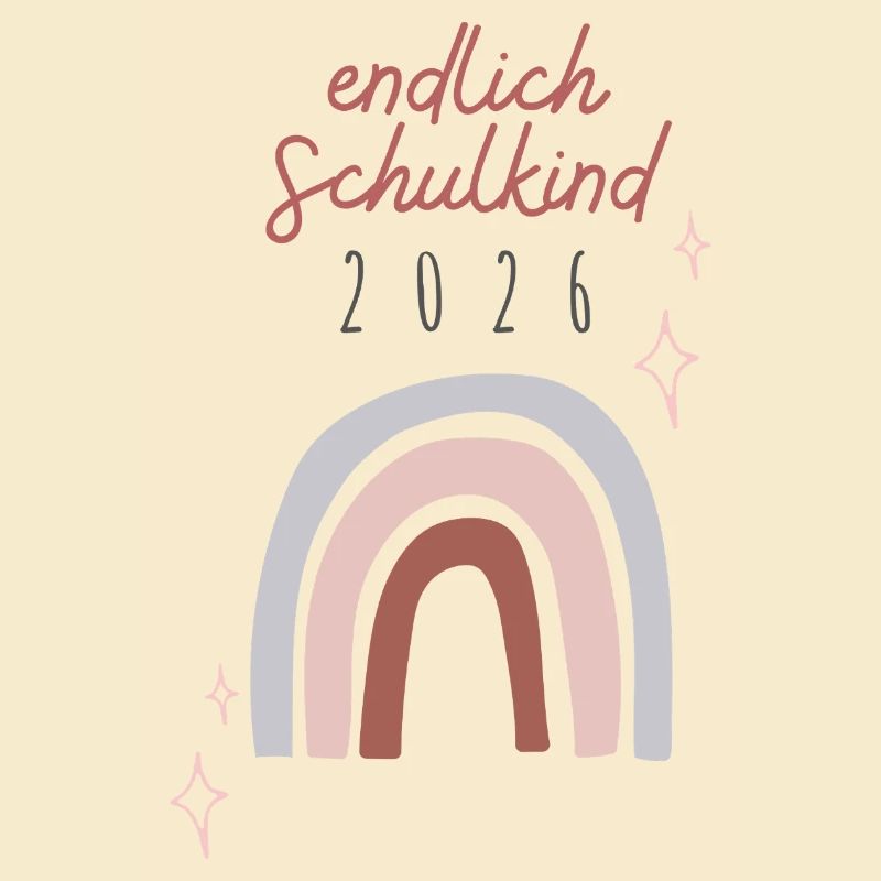 Endlich Schulkind 2026 Regenbogen Schuleinführung 