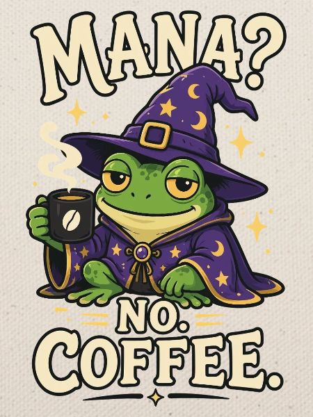 Mana Kaffee Frosch Zauberer Shirt