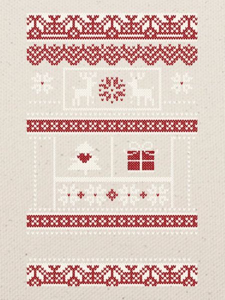 Winterwunder Muster mit Reh und Geschenk