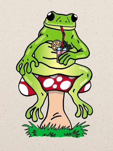 Frosch und Cocktail