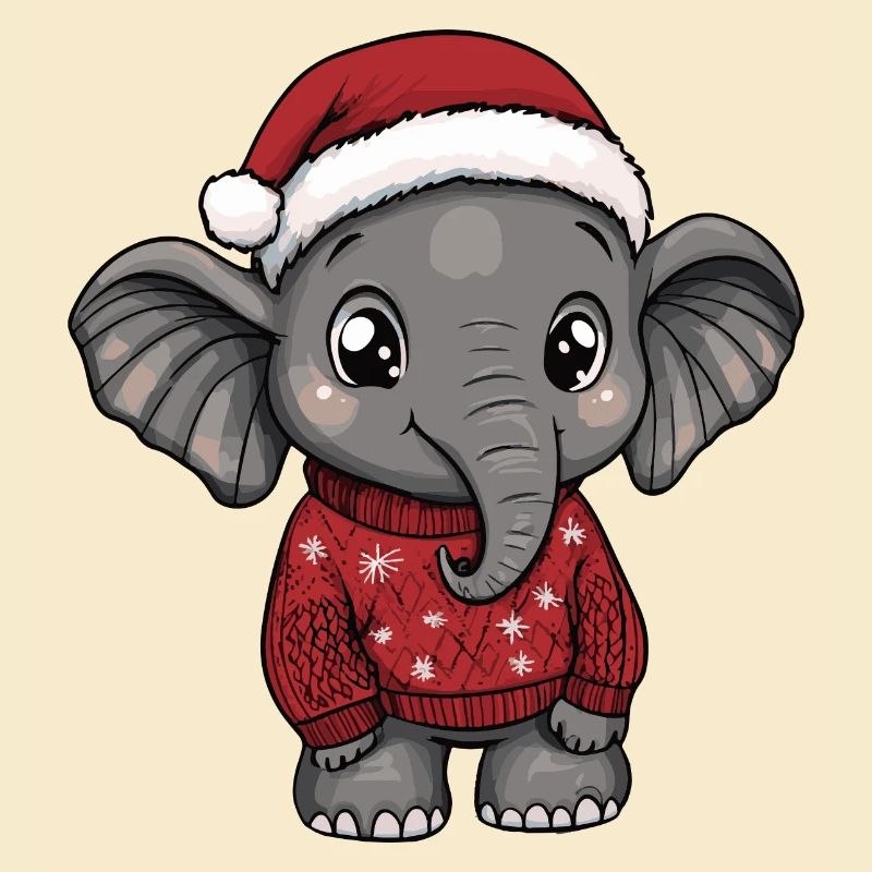Bande dessinée de Noël éléphant