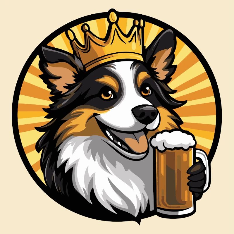 Border Collie Hund Bier Comic