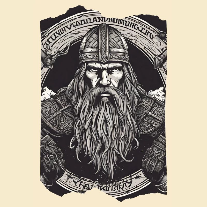 Norseman Glory Wikingerbart Helm Krieger Grau