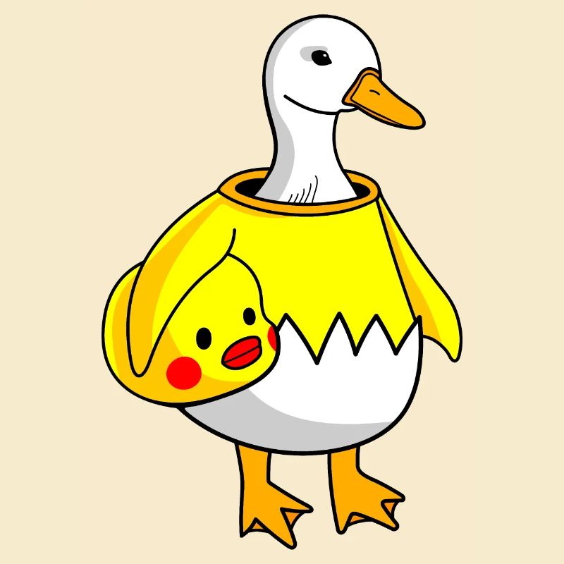 Gans im Entenkostüm