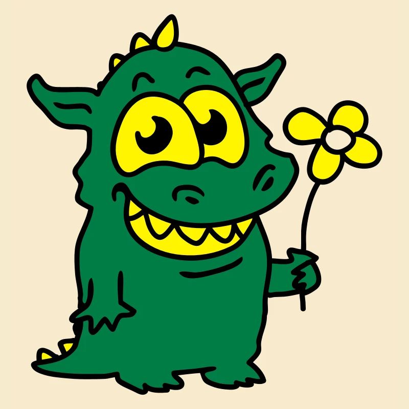 Drache mit Blume