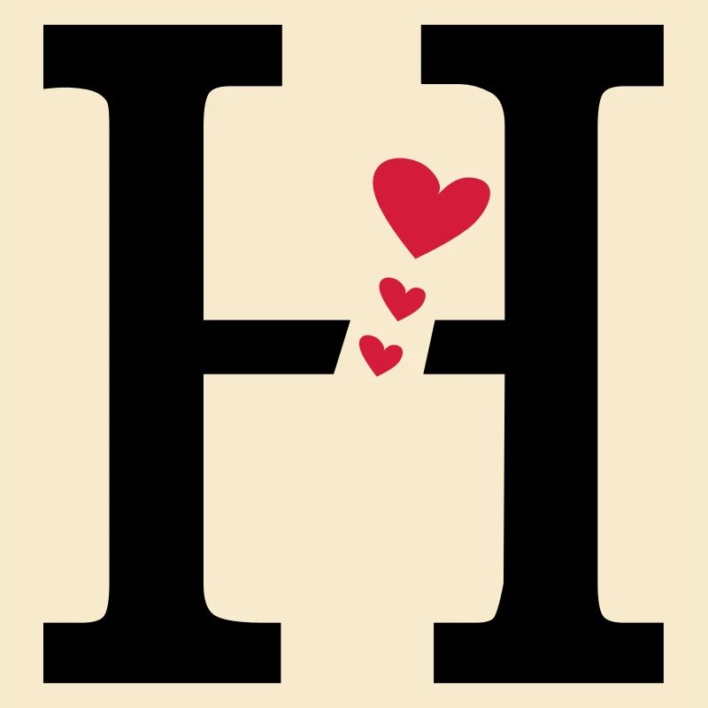 Capital letter H with hearts