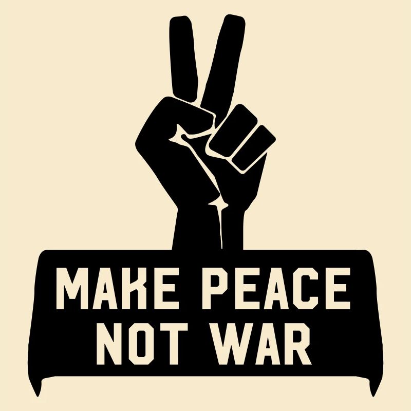 Make Peace Not War Hand mit Peacezeichen