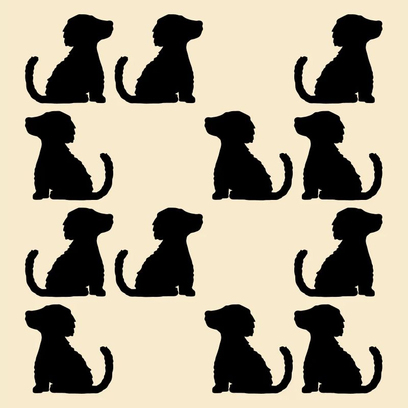 Many well-behaved sitting dogs