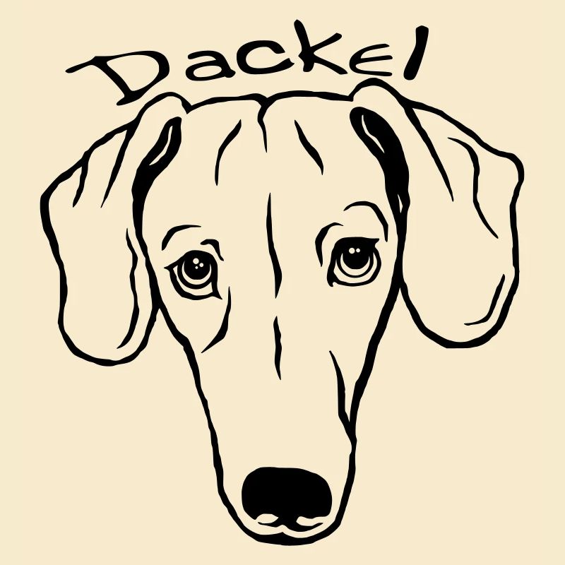 Dackel mit Schriftzug