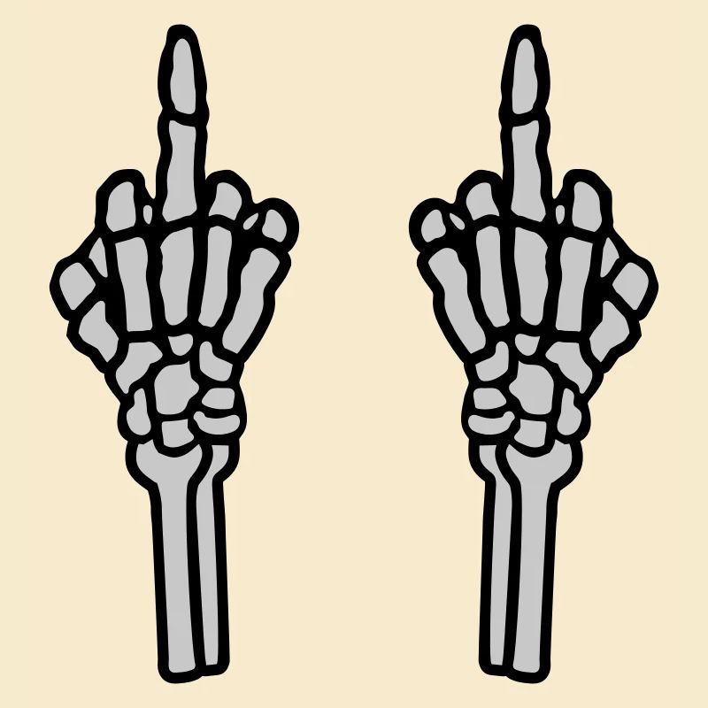 2 hands middle finger bone