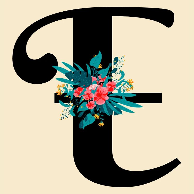 Buchstabe E geblümt