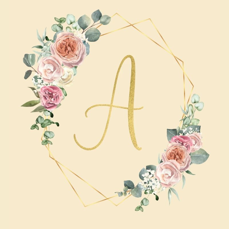 Personalisierbar Monogramm A Floral