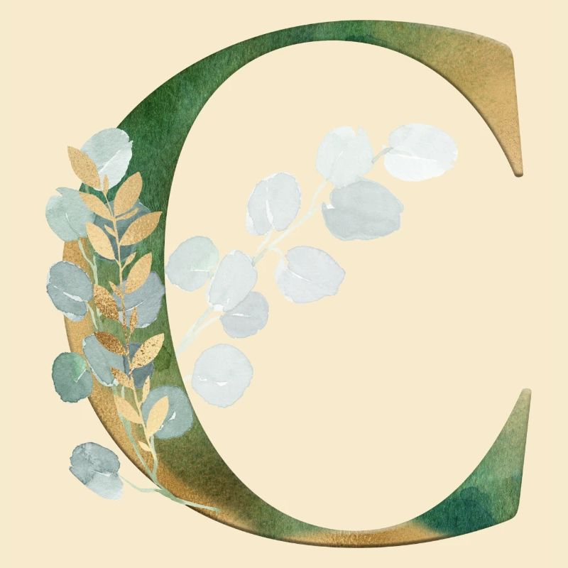 Personalisierbar Monogramm Eukalyptus C