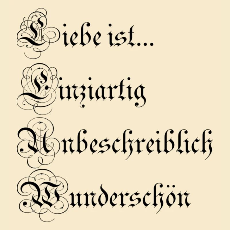 Liebe ist... Spruch
