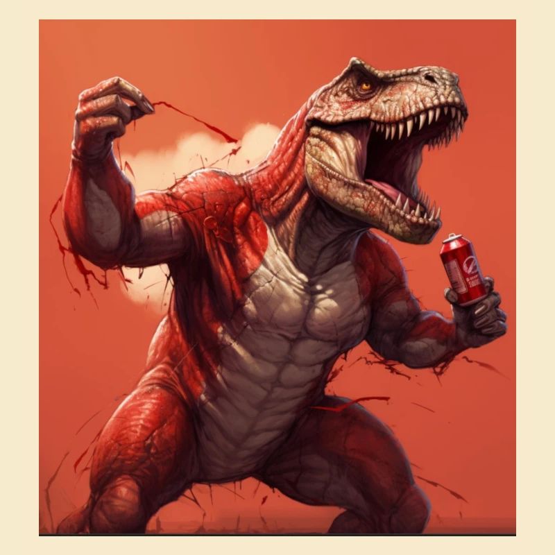 Dino drinking Cola