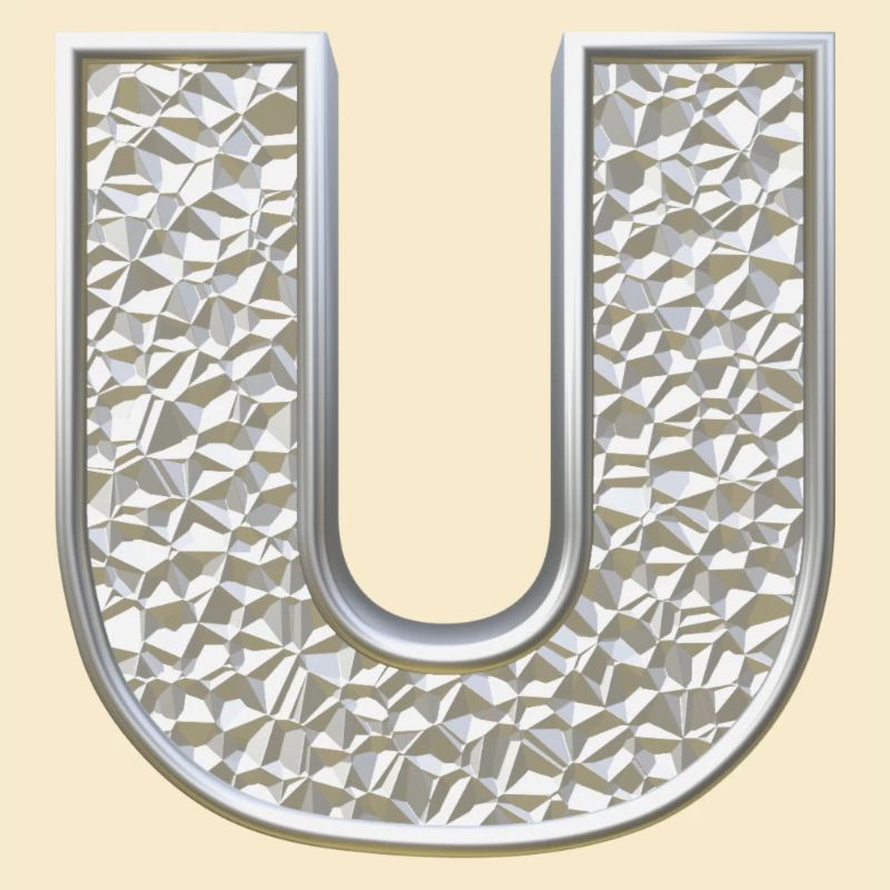 U, letter, initial, monogram,