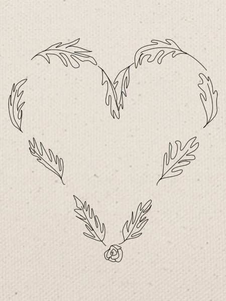 Herz Liebe Schwarze Linien