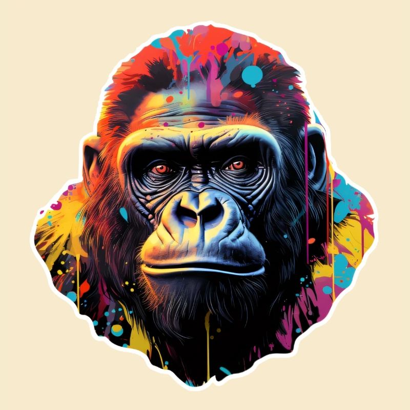 Gorilla Head Psychedelic