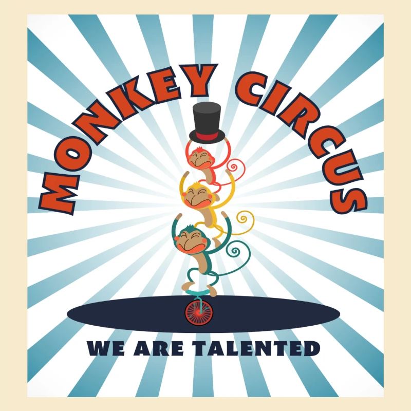 Monkey Circus - blue white