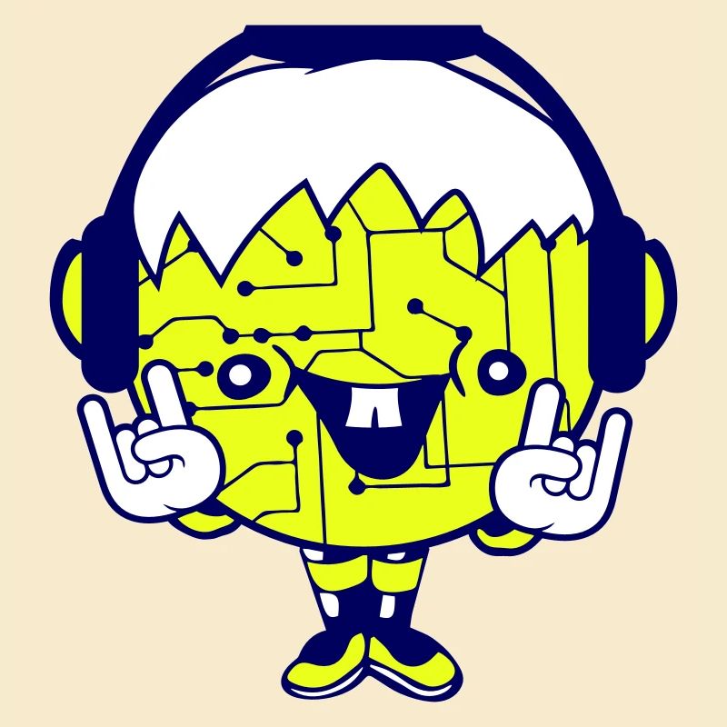 DJ Data Microchip Pattern Computer Nerd Geek Party