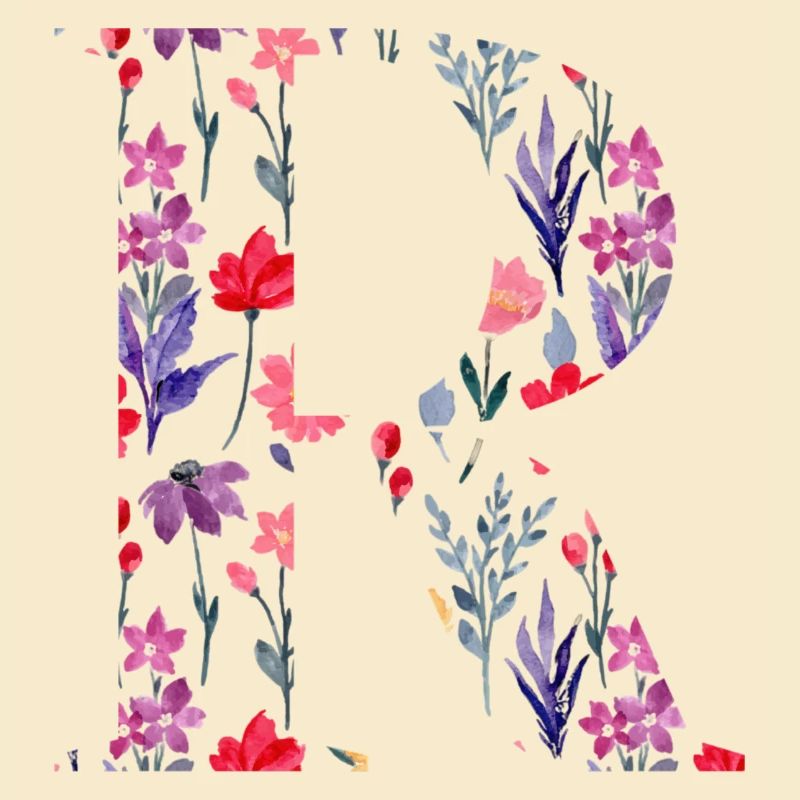 Blumen personalisierter Buchstabe r - Geschenkidee